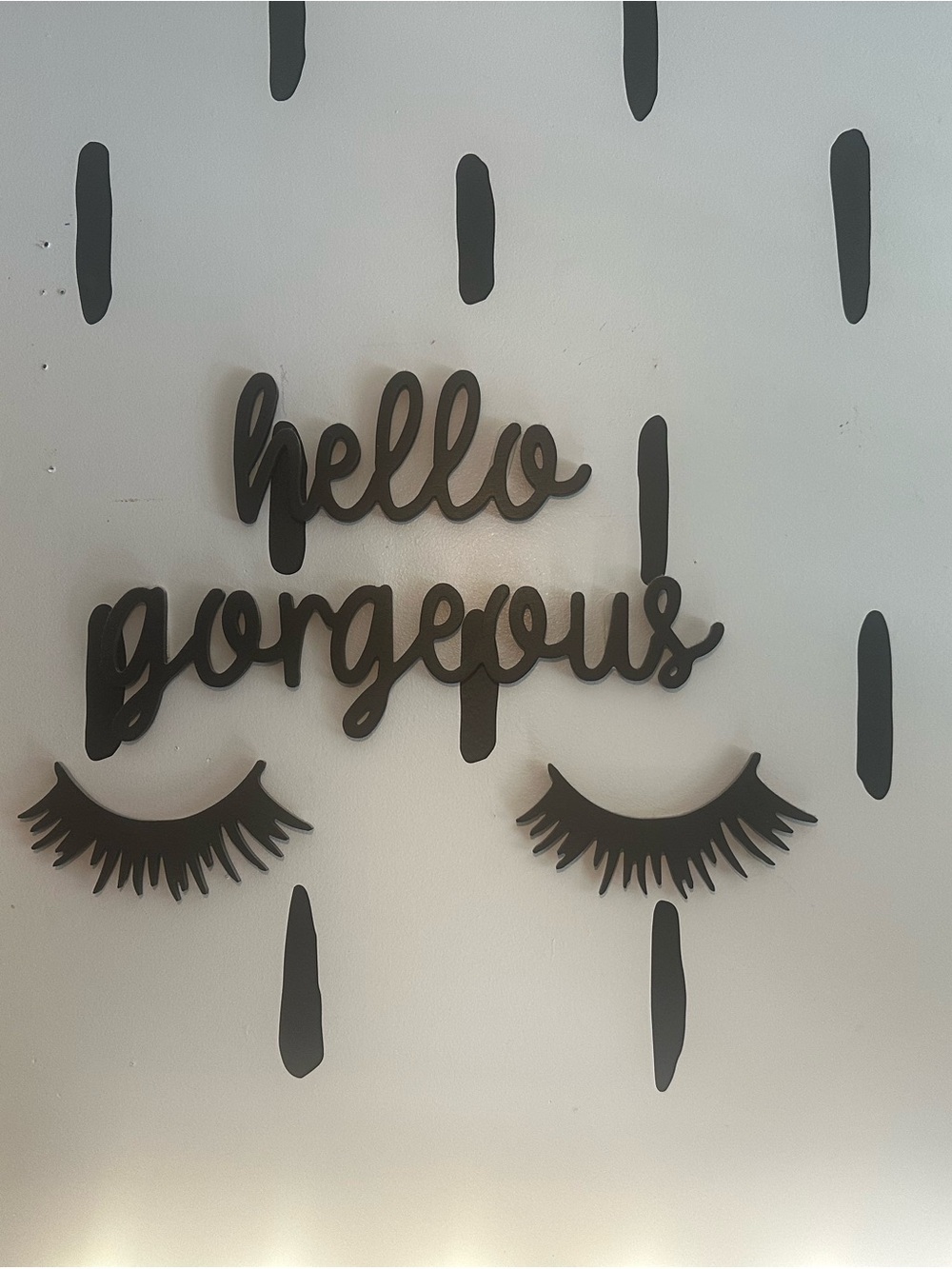 Hello Gorgeous Script Wall Sign in Black